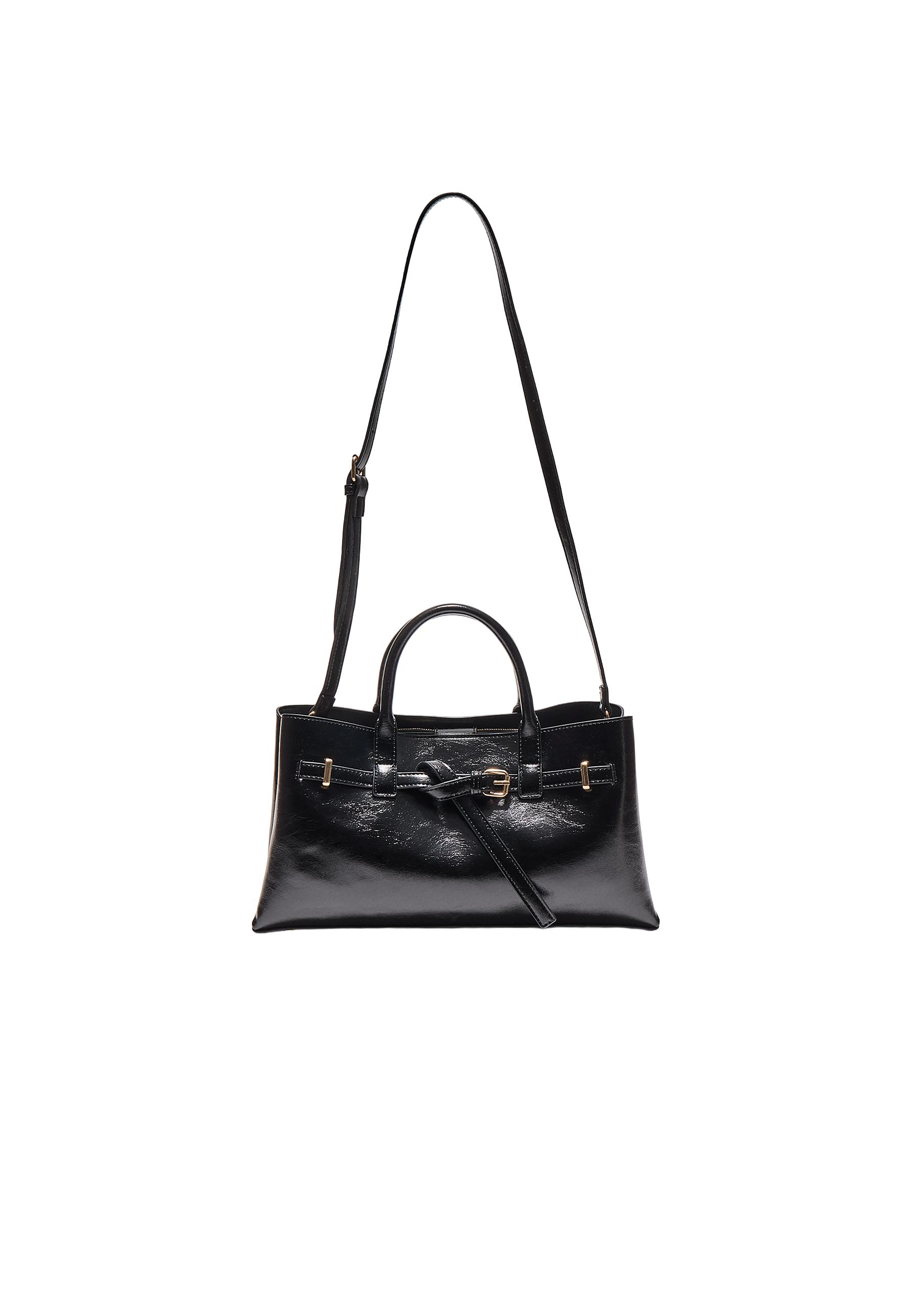 Belted tote bag — Black
