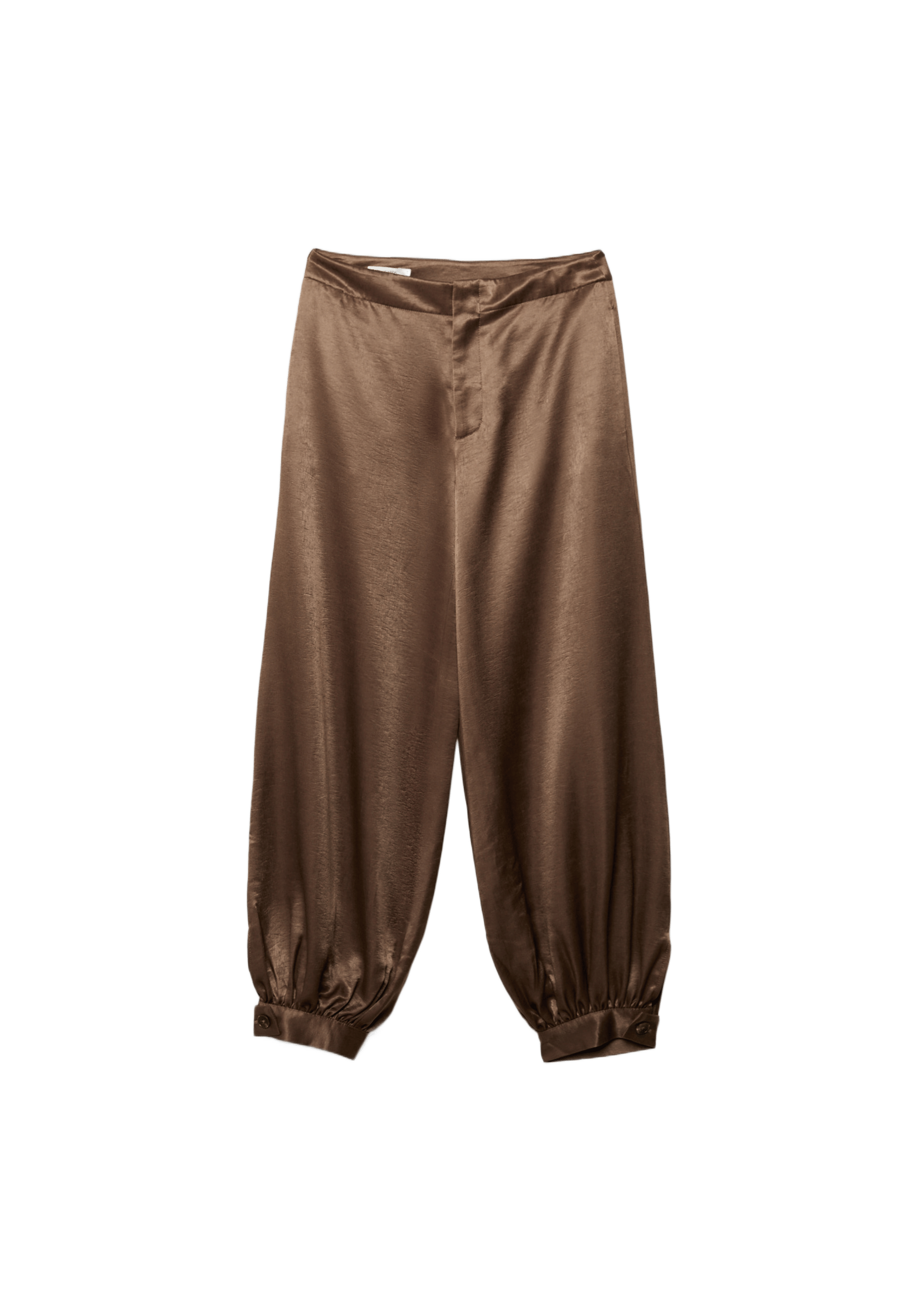Smart satin balloon trousers — Brown
