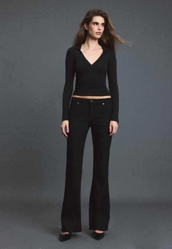 Stradivarius D67 Slim Bootcut Jeans Black 8