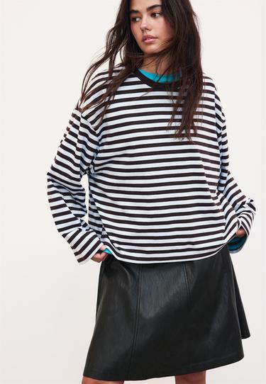 Striped long sleeve T-shirt — Sky blue 3