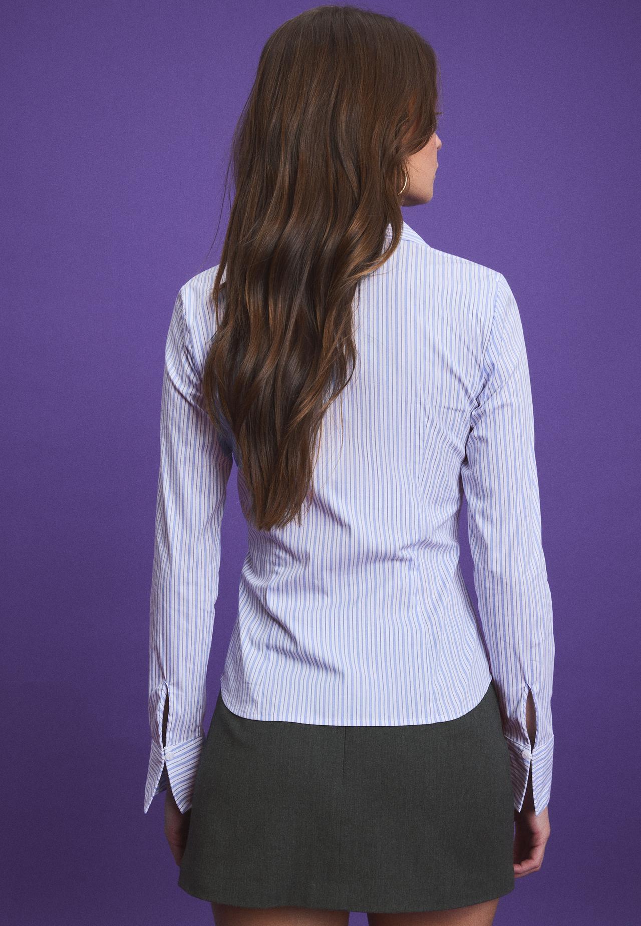 Fitted basic shirt — Sky blue