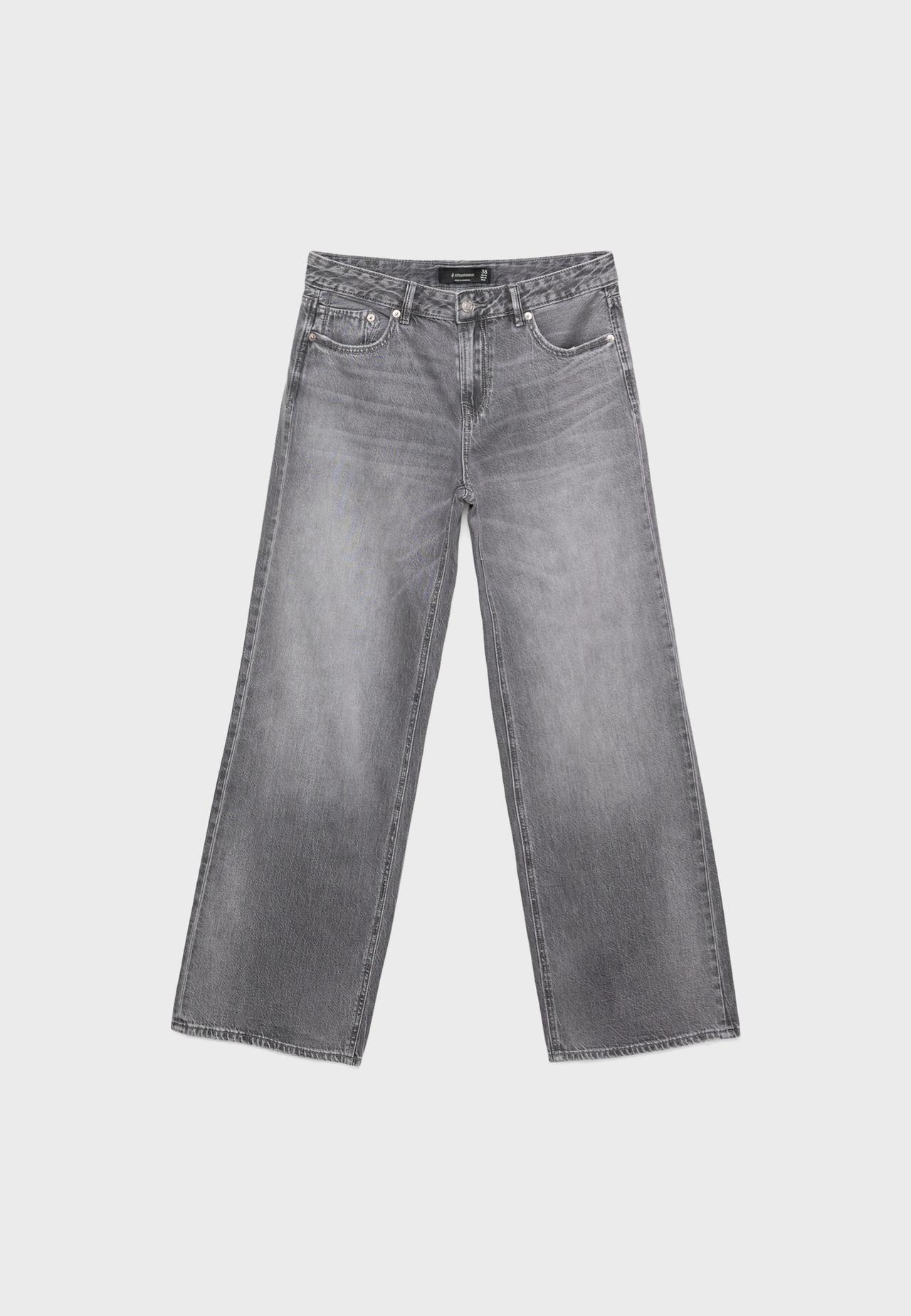 D91 low-rise wide-leg jeans — GREY DENIM WASH