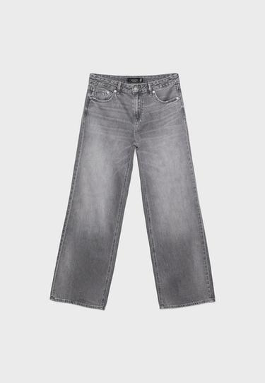 D91 low-rise wide-leg jeans — GREY DENIM WASH 7