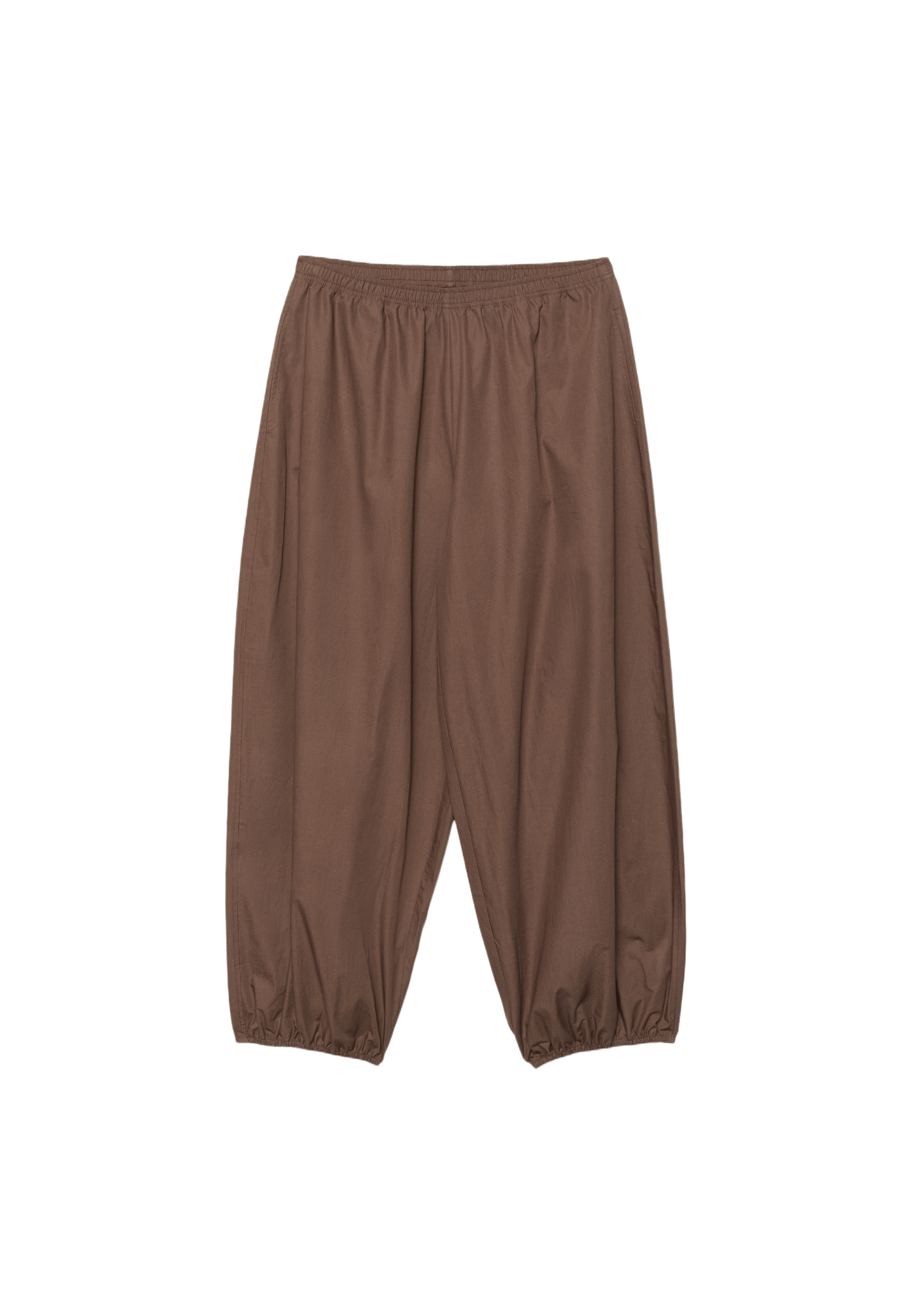 Poplin volume trousers — Brown