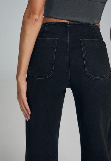 D77 Minimalist jeans with pockets — BLACK DENIM RINSE WASH 6