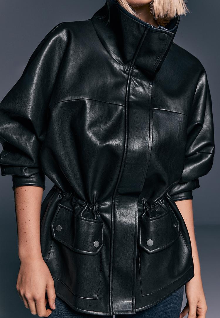 parka media efecto piel
