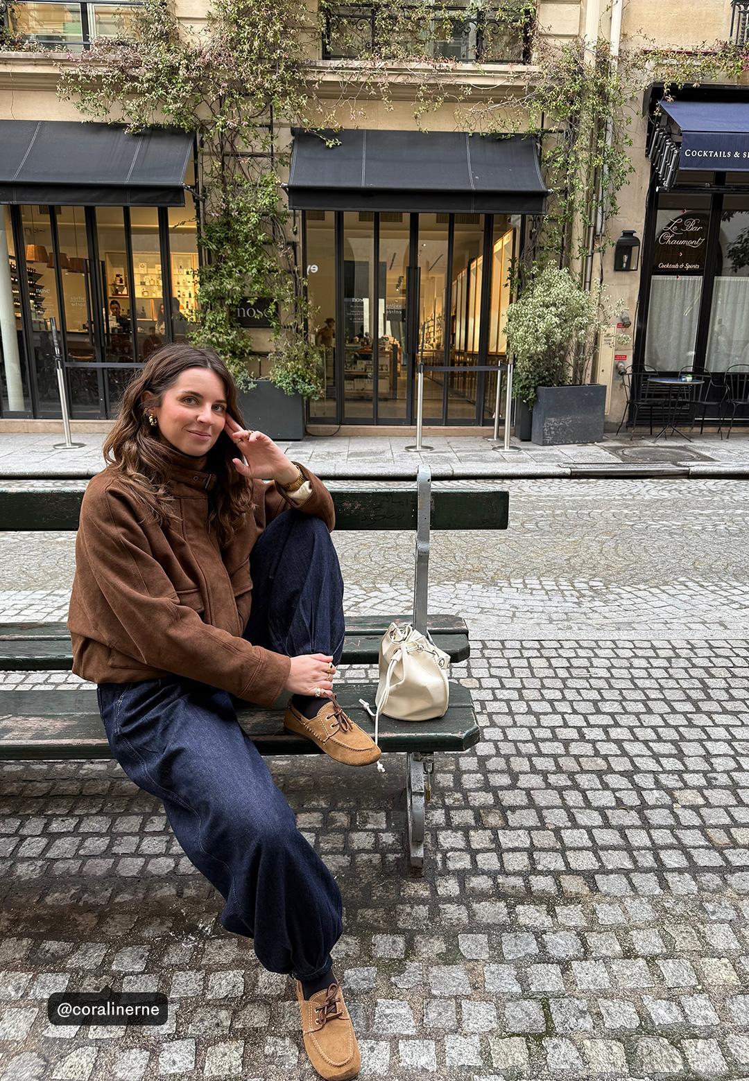 Faux suede bomber jacket — Brown