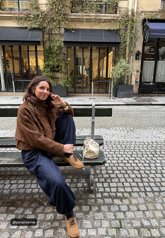 Stradivarius Faux Suede Bomber Jacket Brown L