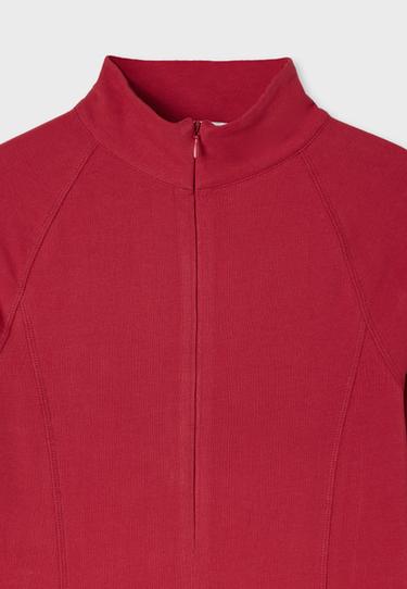 Long sleeve quarter-zip running top — Red 9