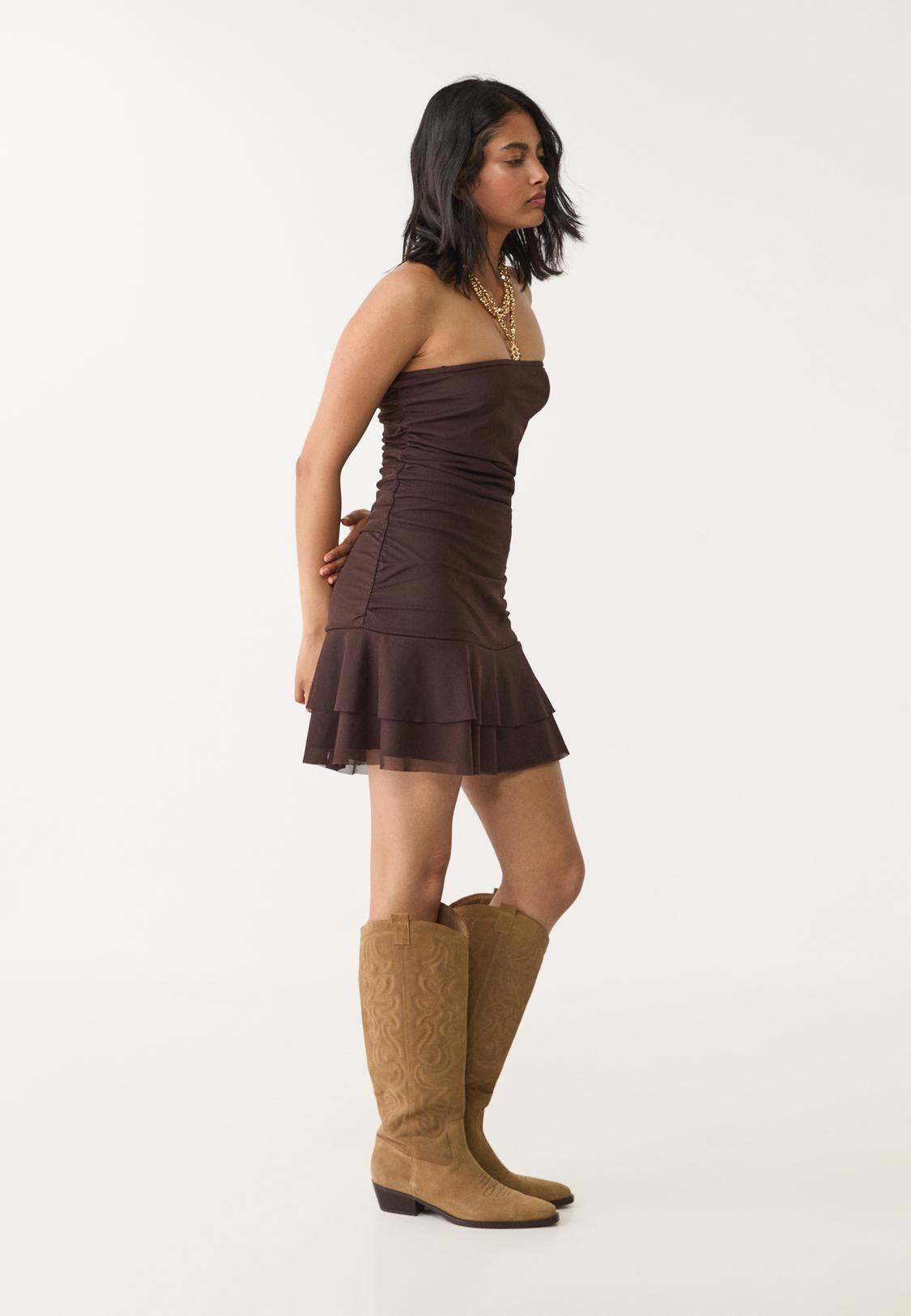 Short tulle bandeau dress - Women's fashion | Stradivarius Algrie Short tulle bandeau dress - Women's fashion | Stradivarius Algrie