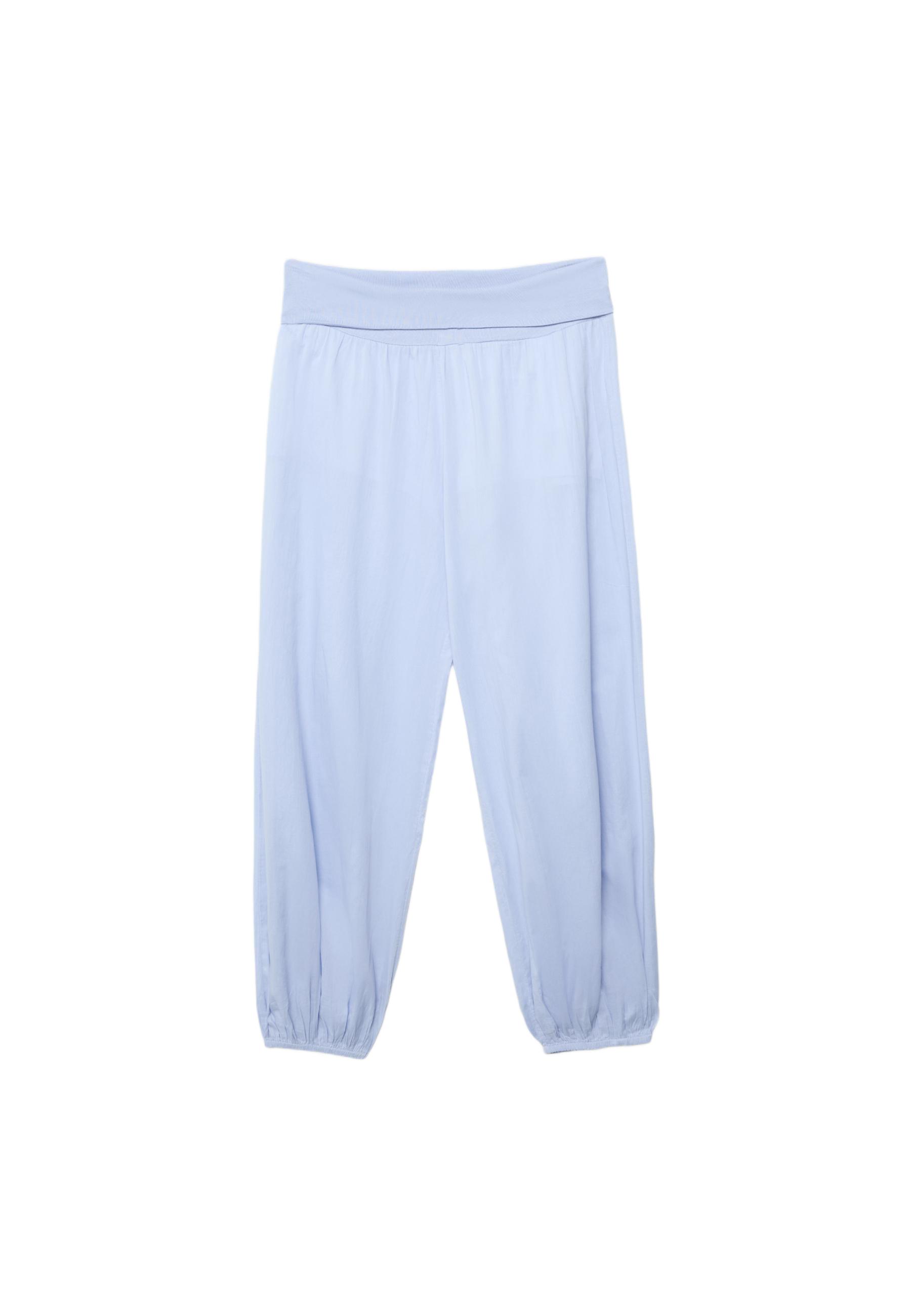 Balloon trousers with turn-down waist — Sky blue