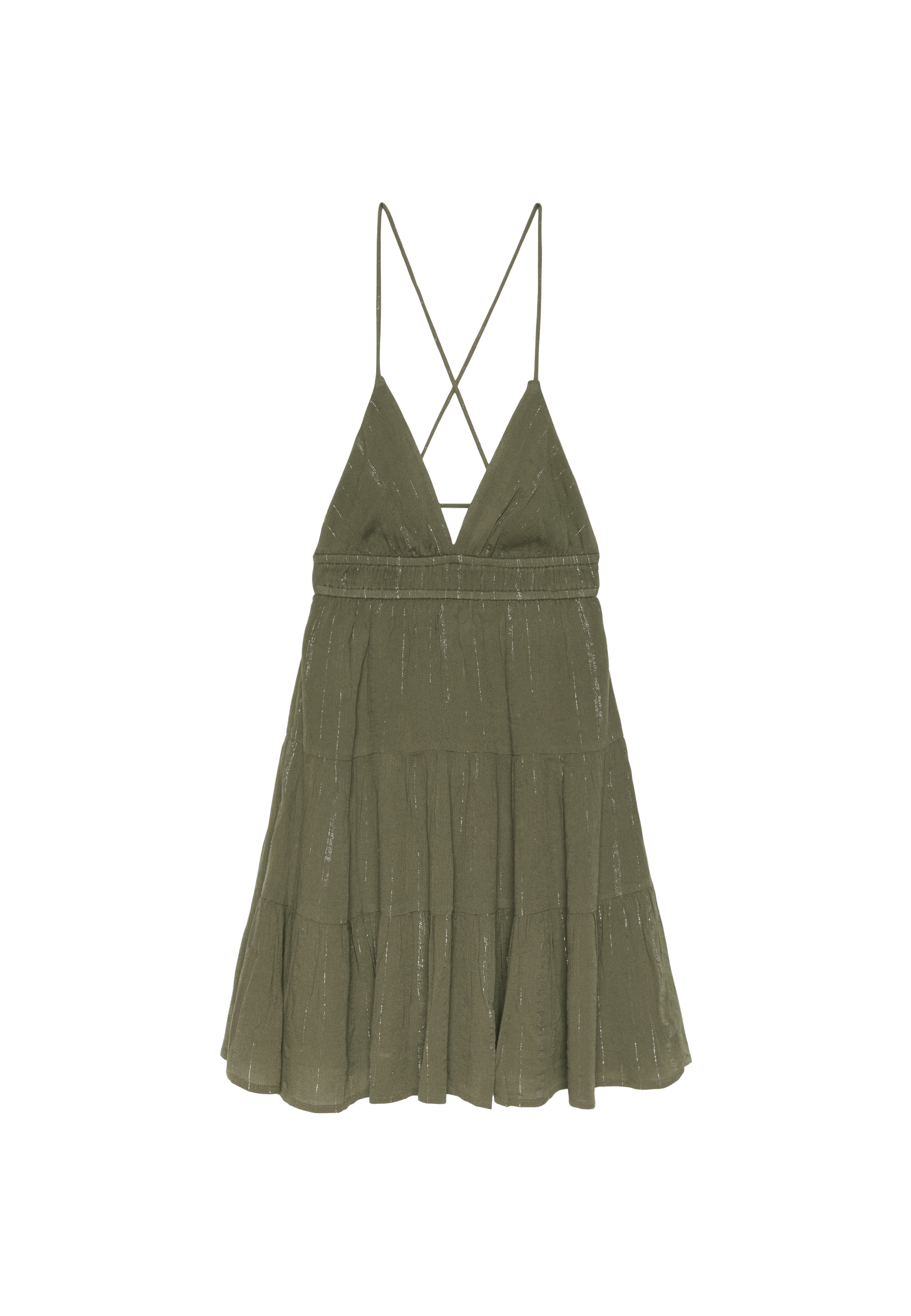 Short dress with open back — Khaki