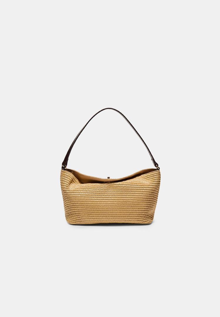 Stradivarius Τσάντα Ώμου Κροσέ Με Μεταλλικό Κλείσιμο Εκρού Os