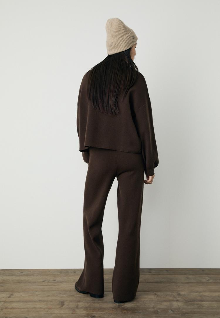 pantalon large en maille long