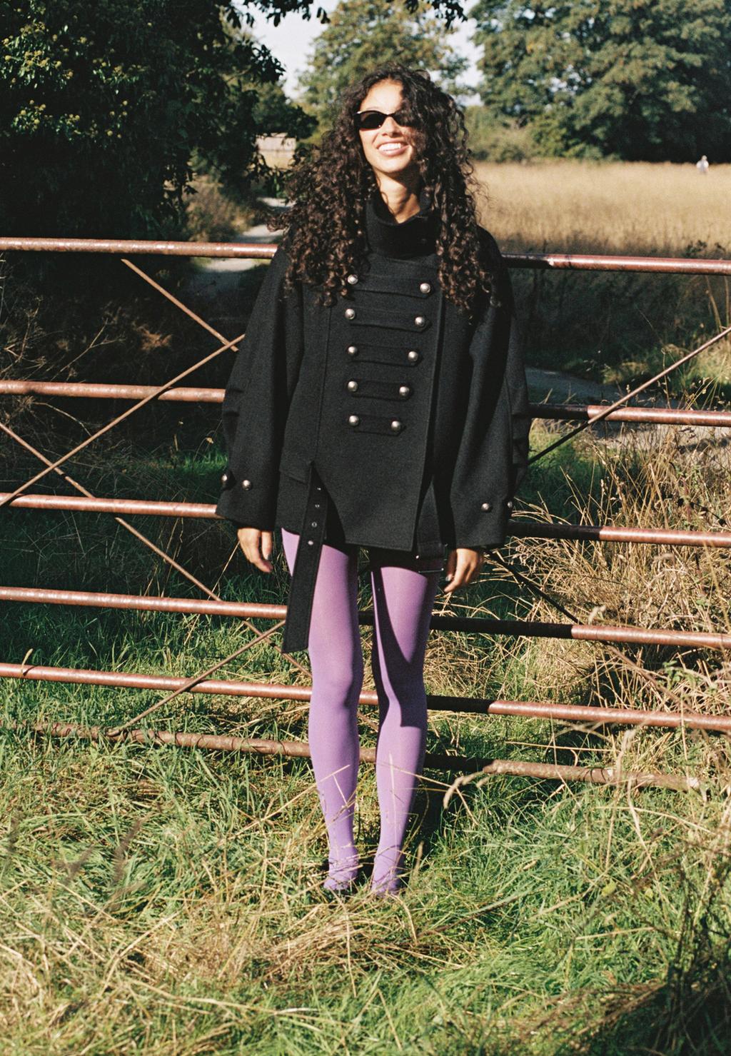 High neck buttoned jacket