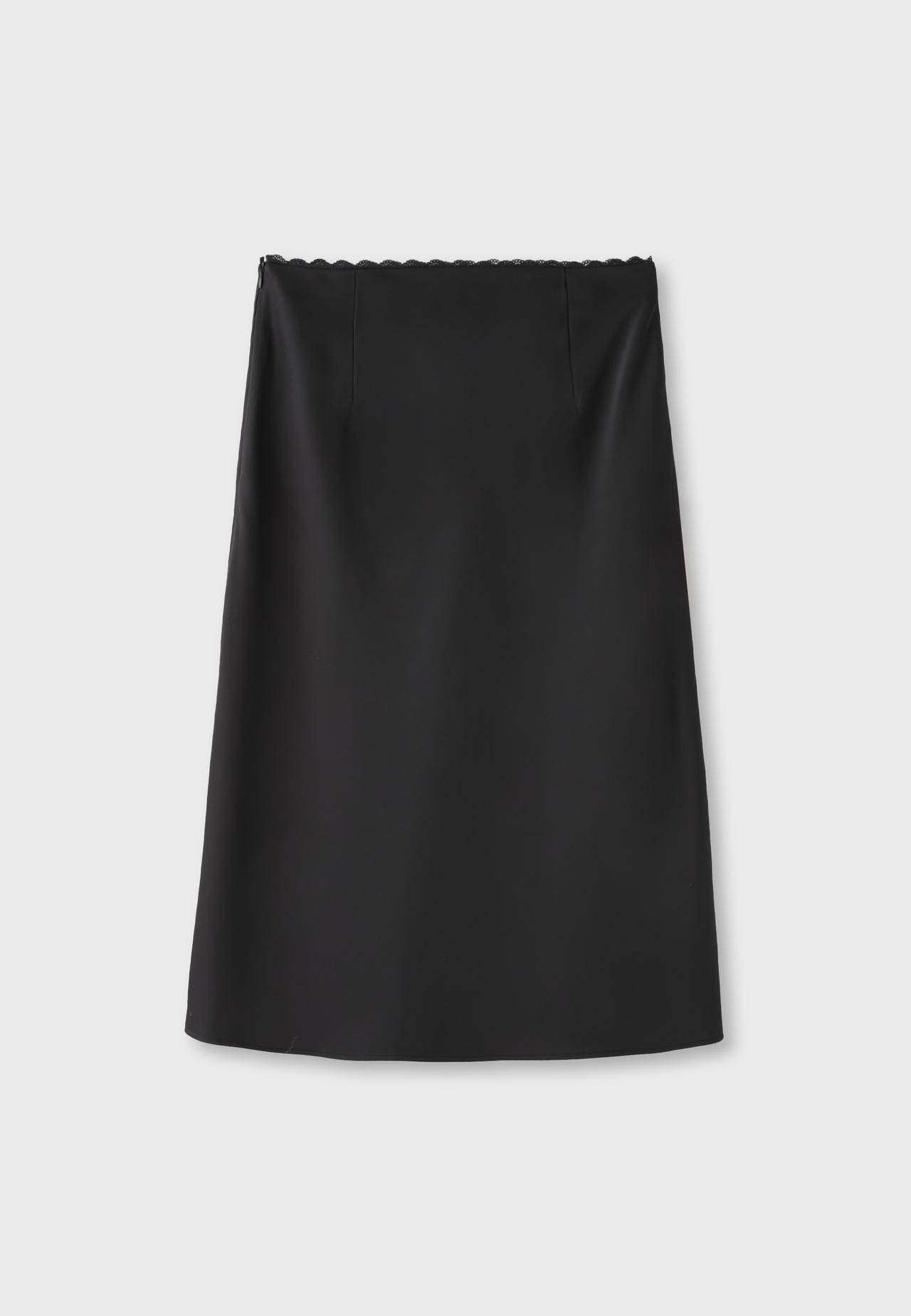 Satin midi skirt — Black