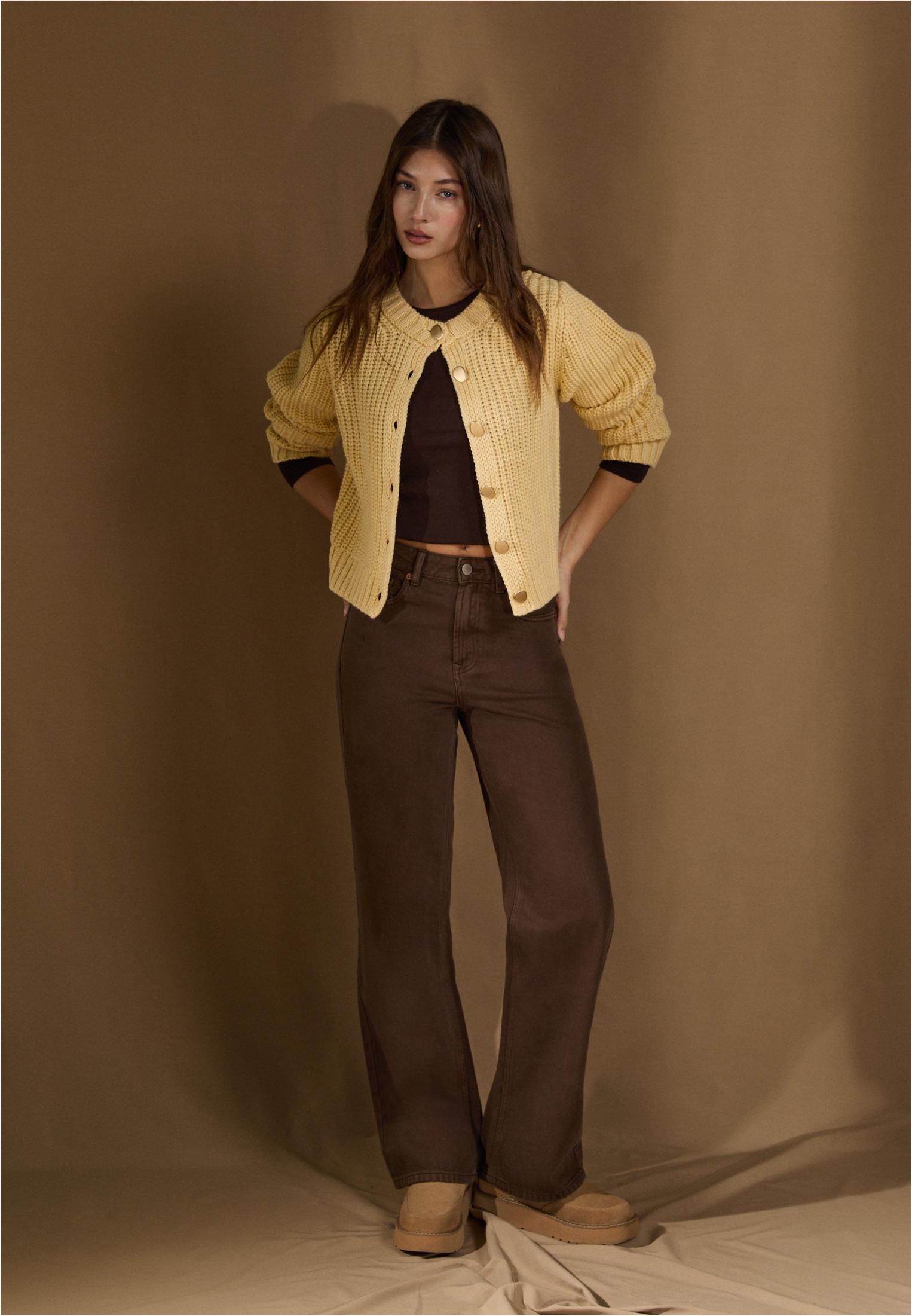 D92 Wide-leg straight-fit jeans — Brown