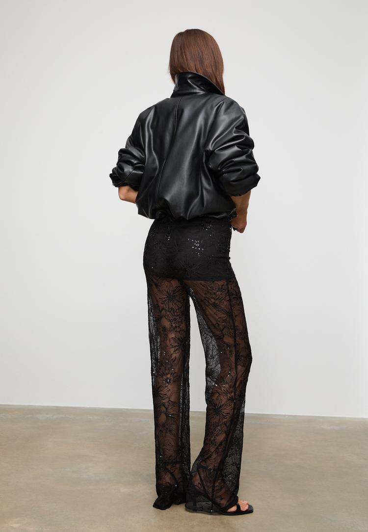pantalon fluido bordados lentejuelas
