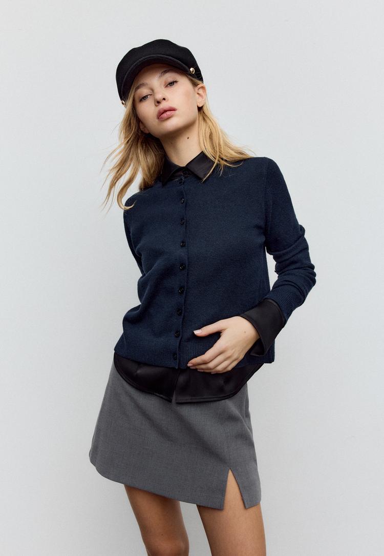 zacht tricot vest met knopen