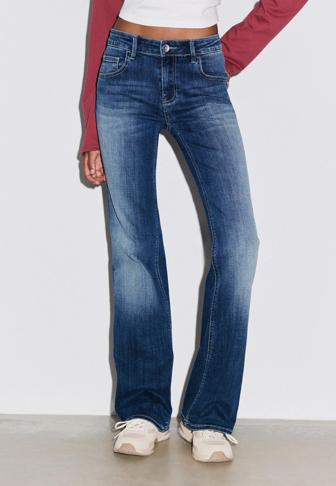 Low-rise bell bottom jeans — LIGHT GREY DENIM WASH