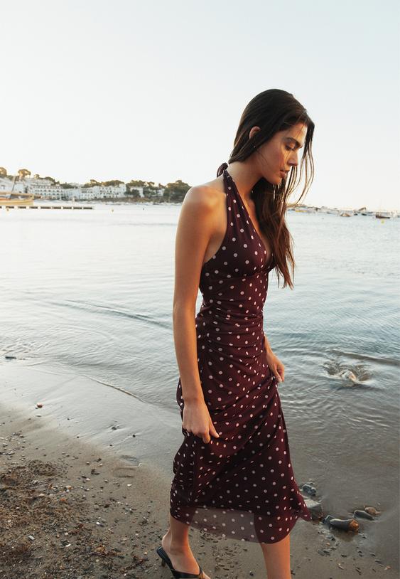 vestido midi halter espalda descubierta