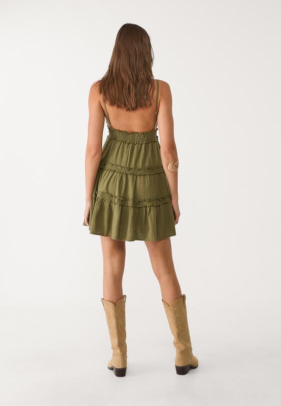 short strappy dress with ruffles