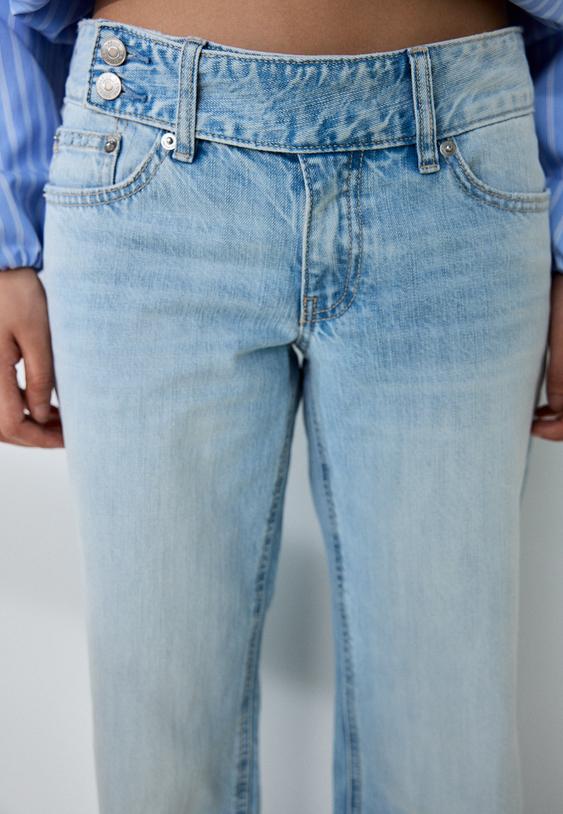 low waist straight leg hammer loop jeans