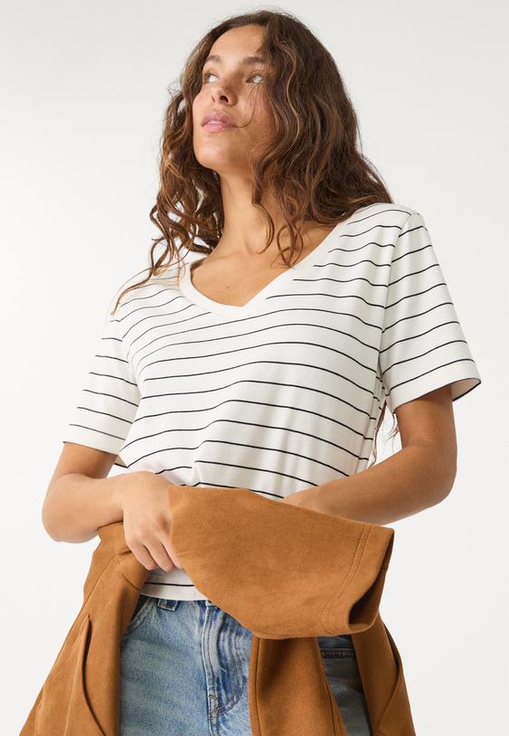 Basic regular fit çizgili kalın t-shirt_7