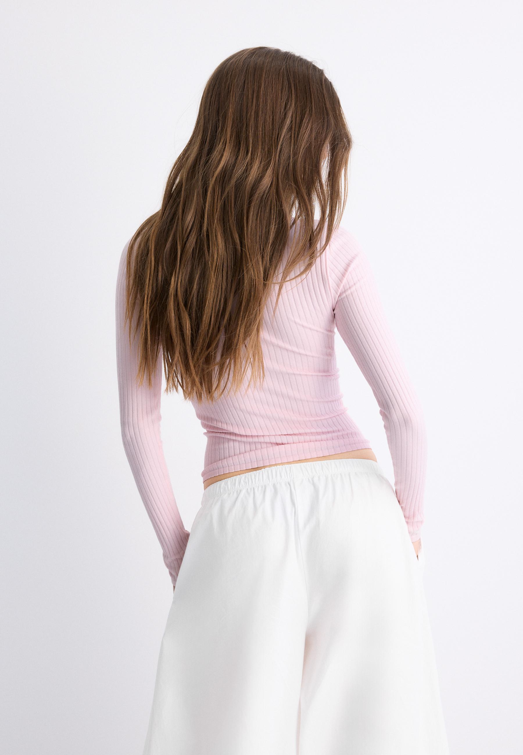 Seamless lace top — Salmon pink