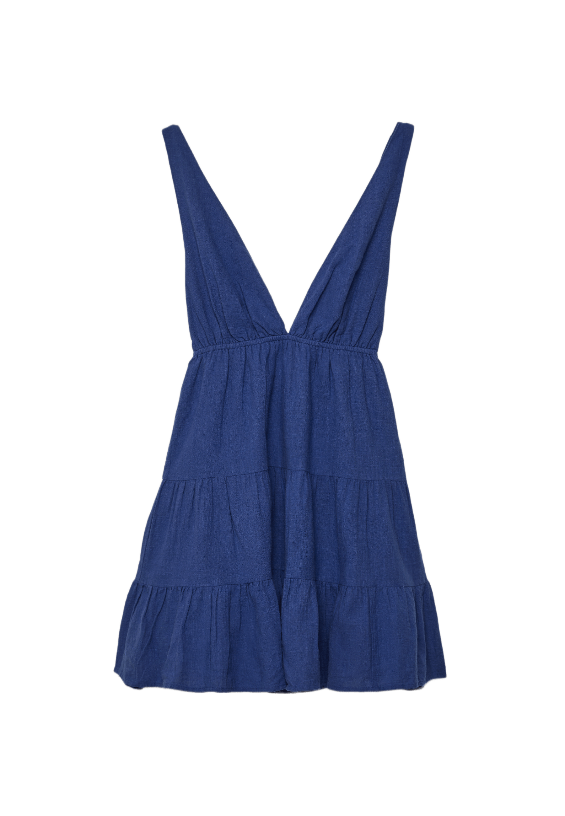 V-neck short dress — Electric blue