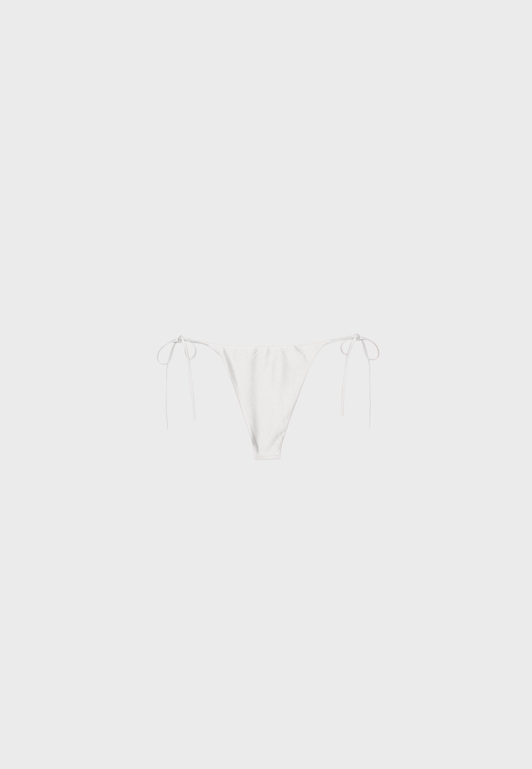 Sateen Brazilian bikini bottoms — Ecru