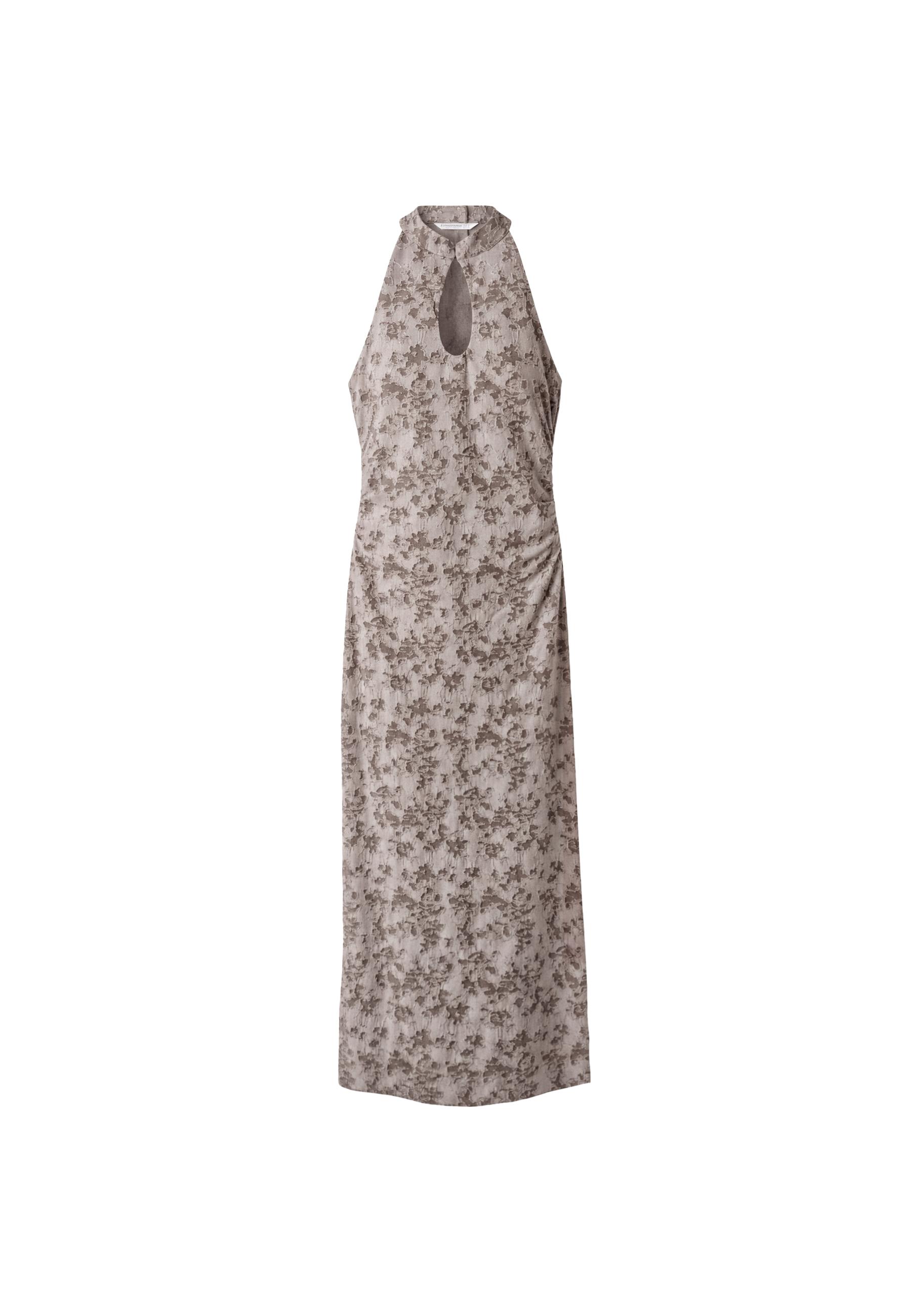 Jacquard midi dress — Brown