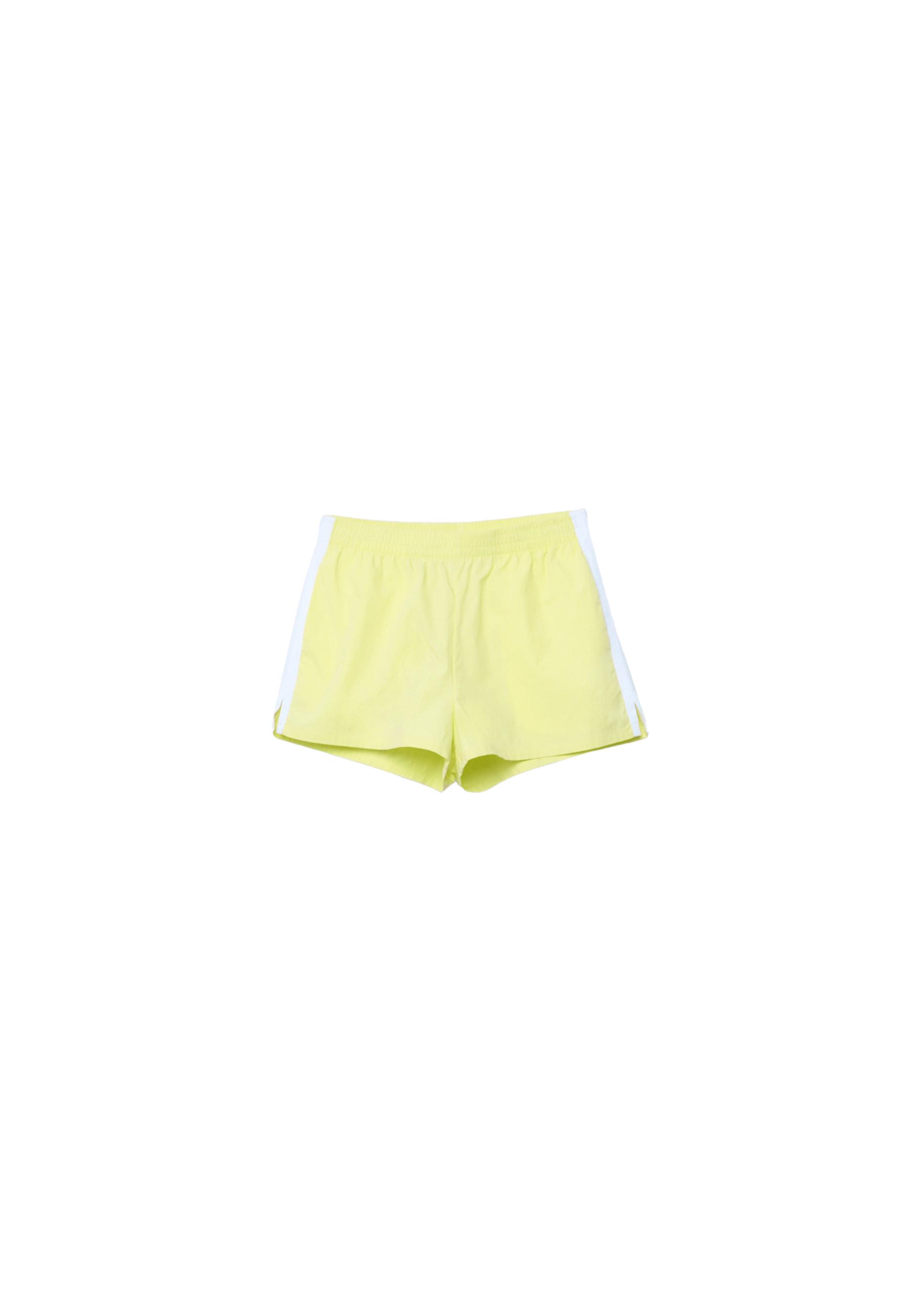 Technical shorts with side stripe — Pastel yellow