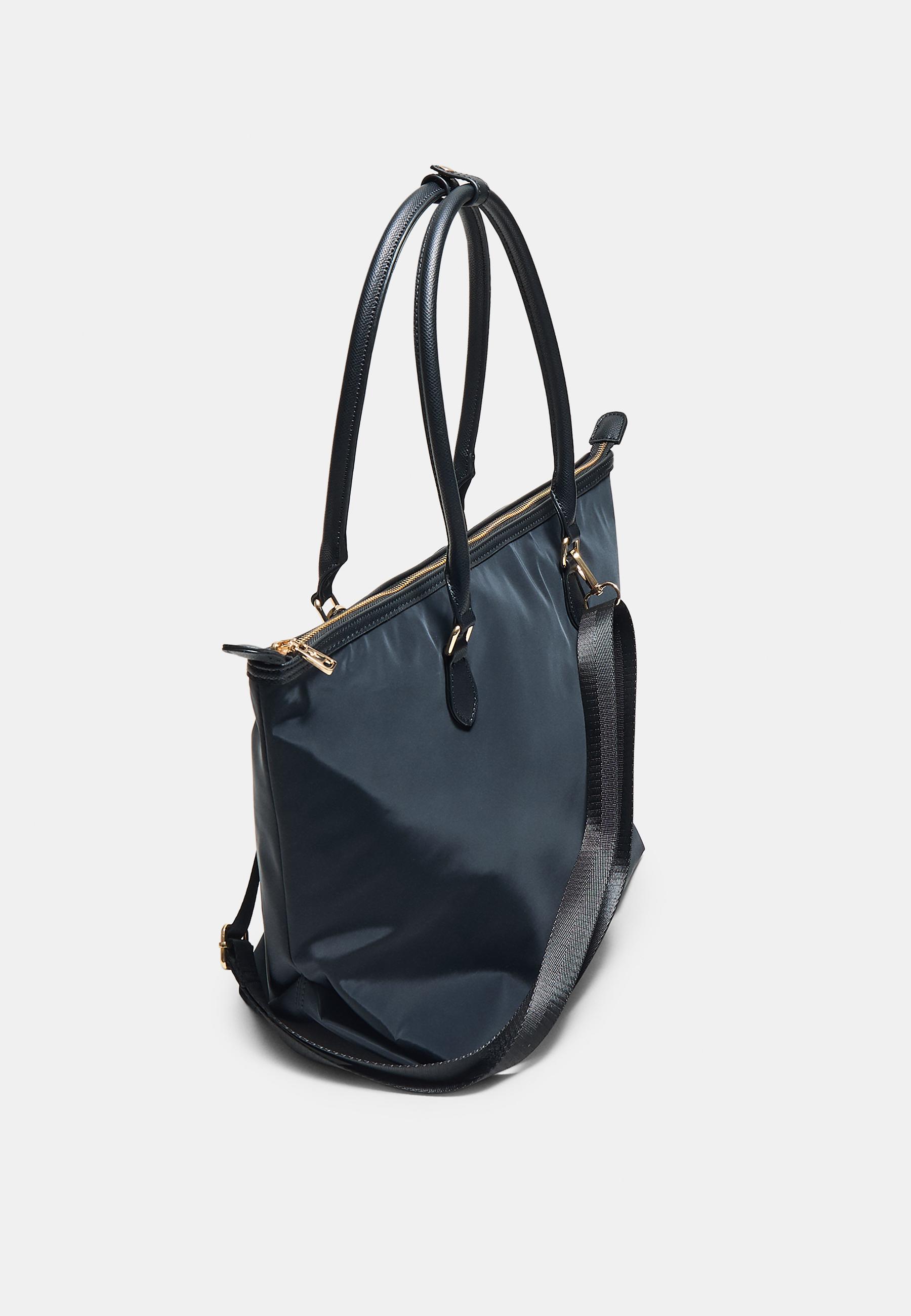 Contrast crossbody shopper bag — Black