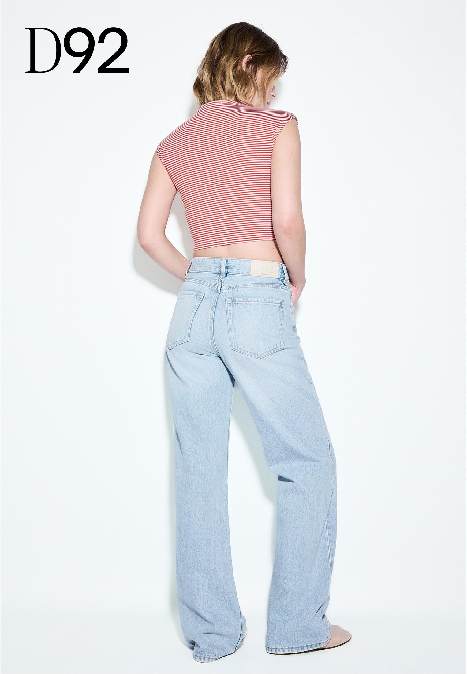 D92 straight fit geniş paça jean