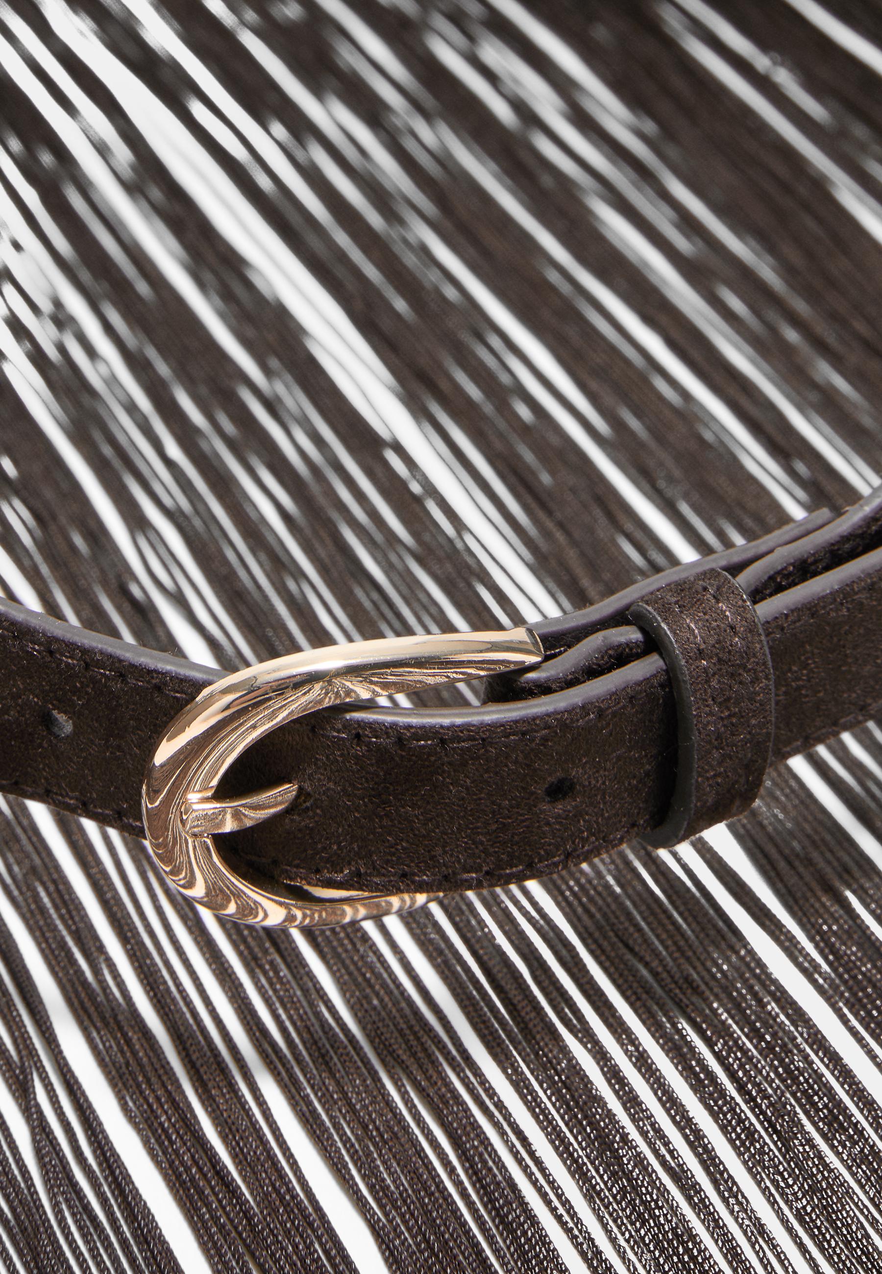 Fringed belt — Brown
