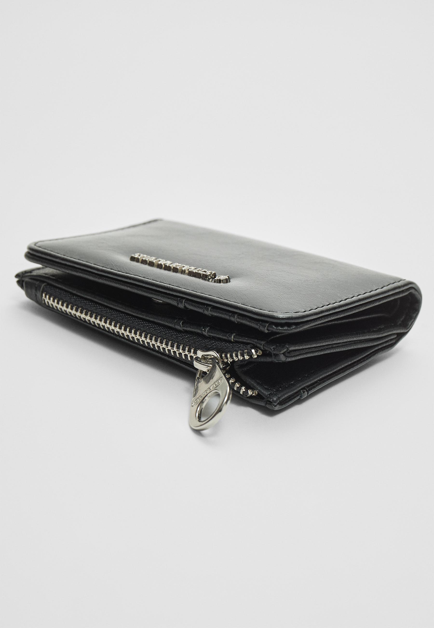 Basic zipped card holder purse — Black