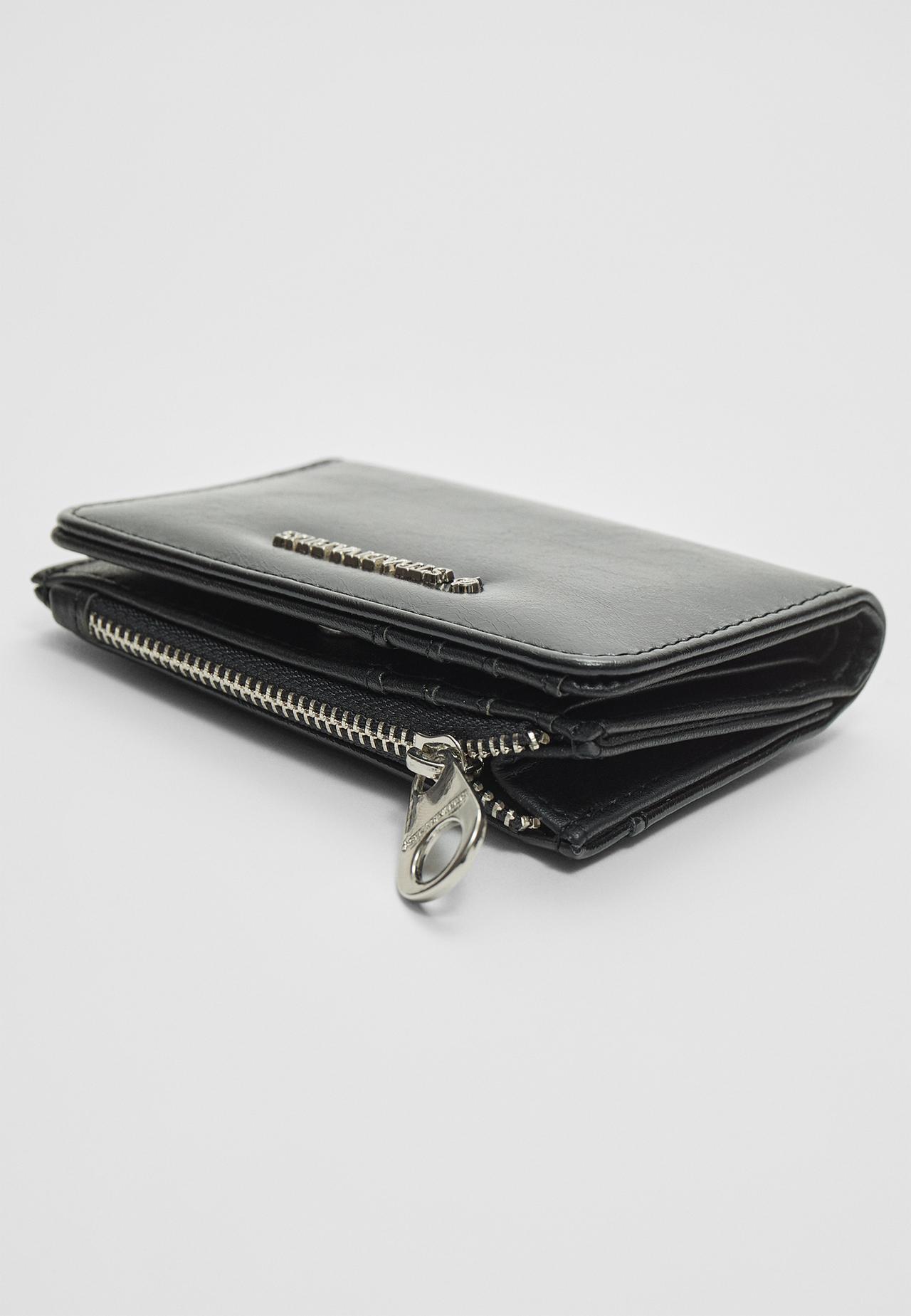 Basic zip-up card holder purse — Black