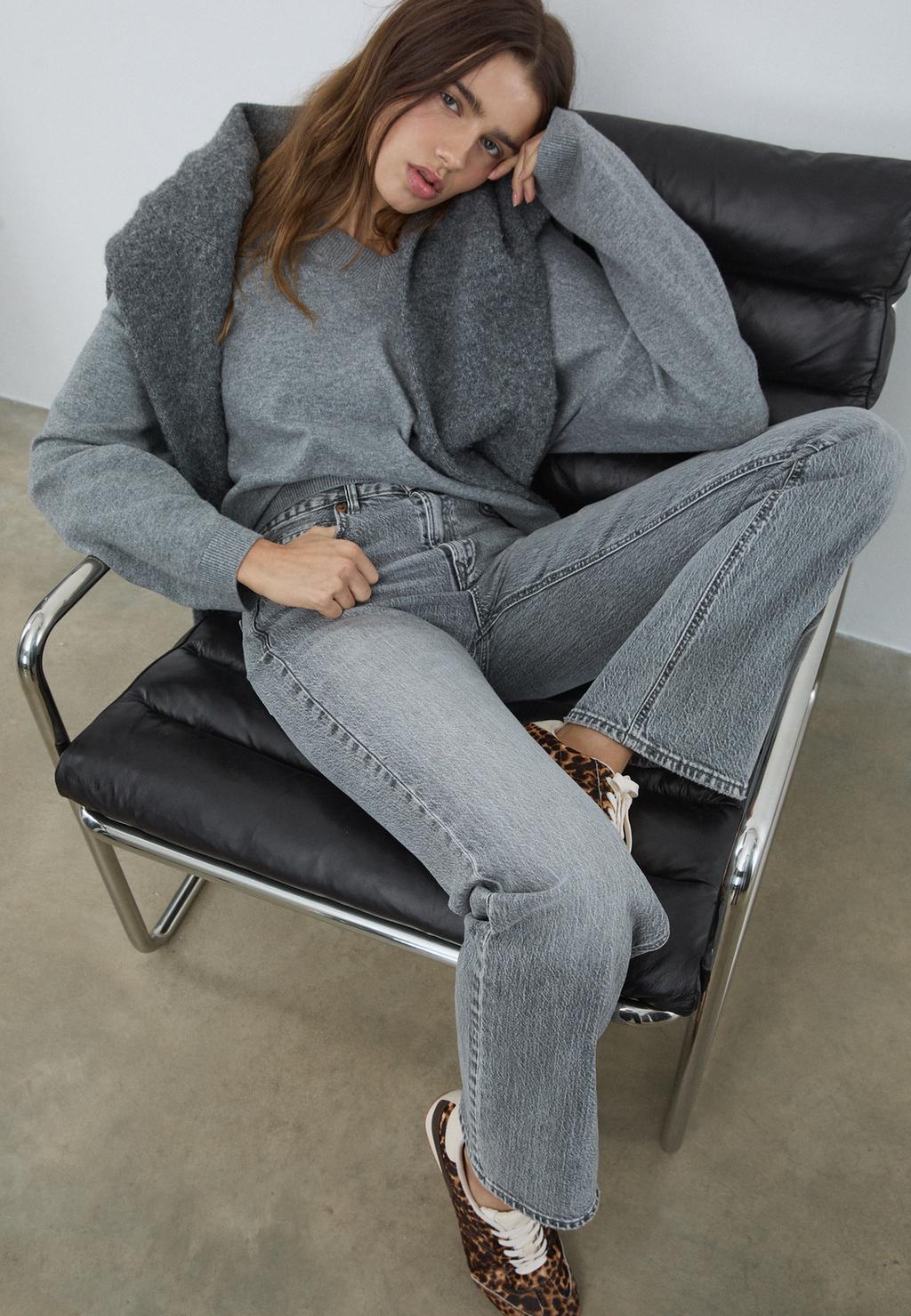 D98 straight-leg vintage effect jeans