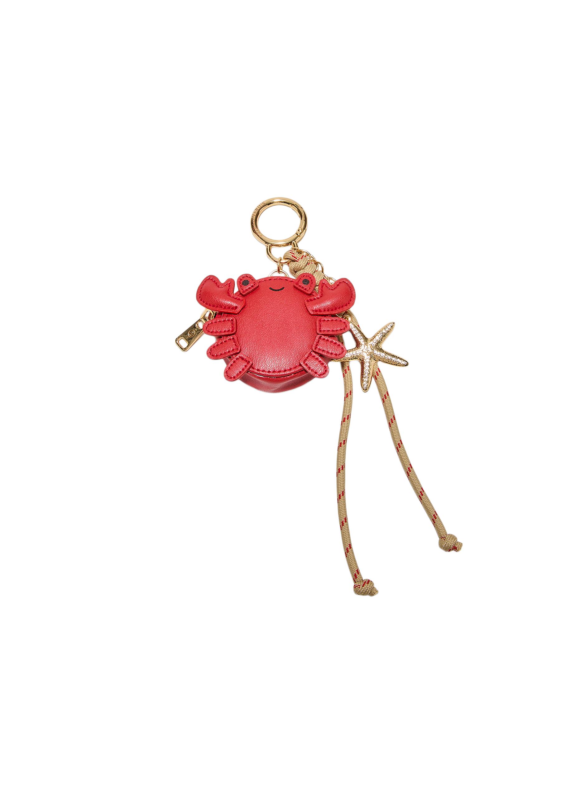 Star crab charm key ring — Red (alternate view)