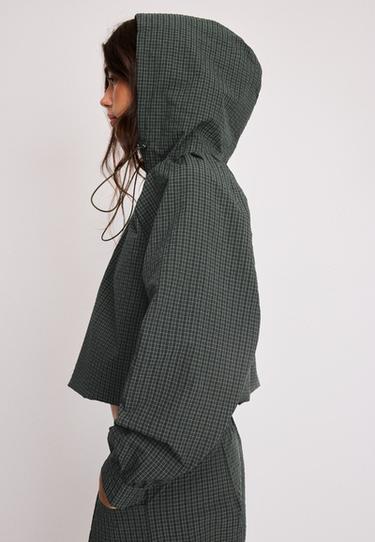 Technical check sweatshirt — Khaki 4