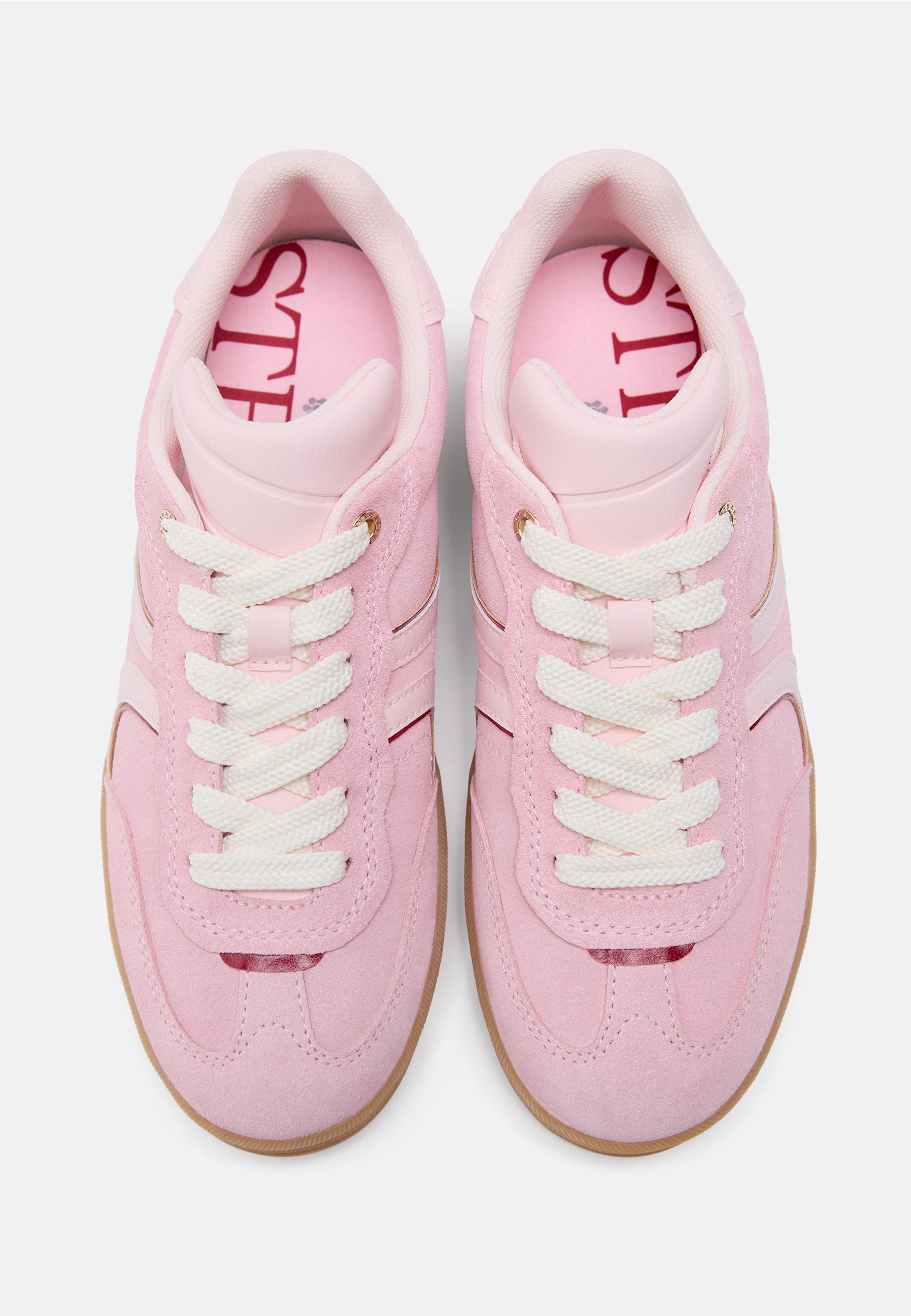 Casual leather trainers — PINK