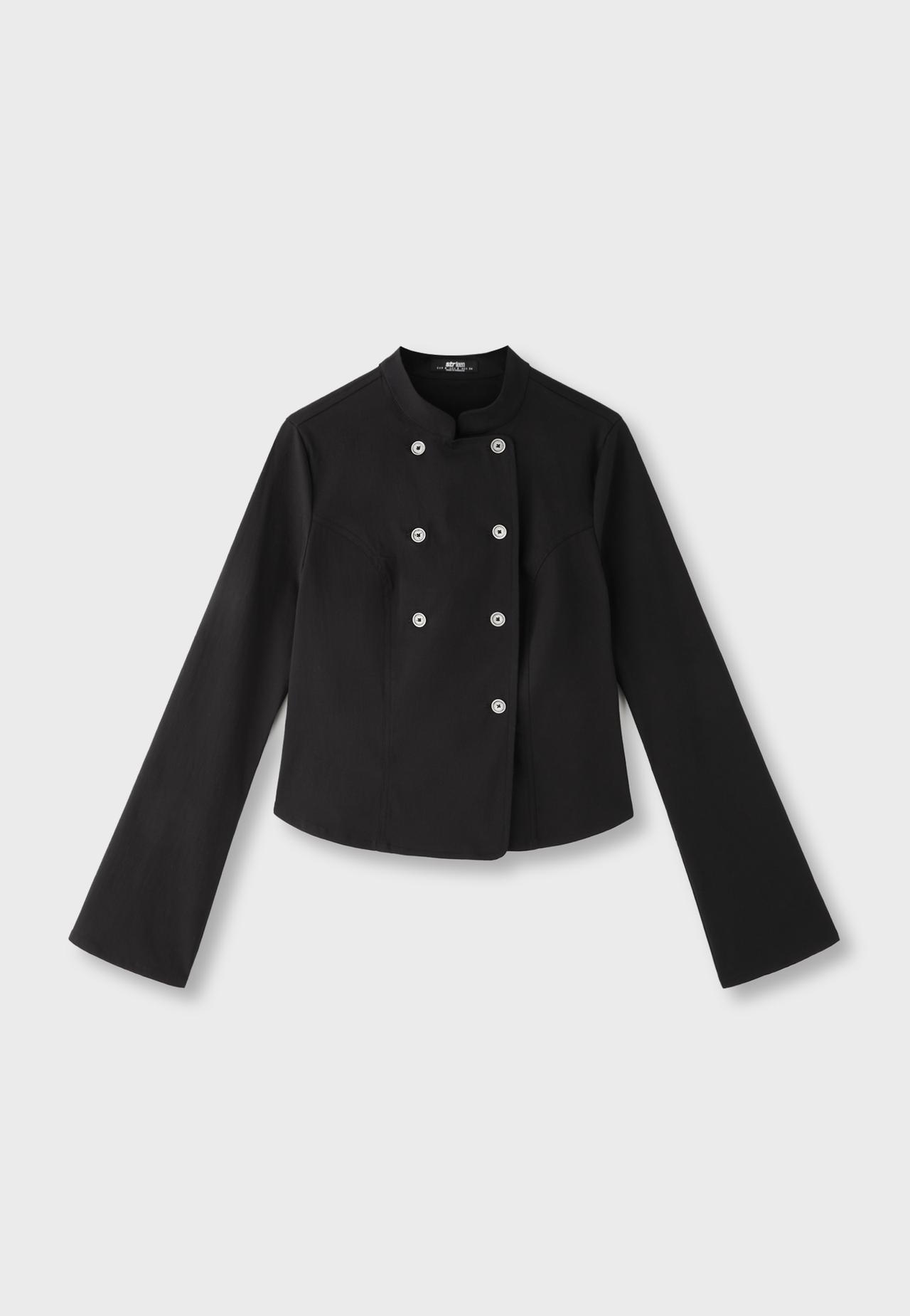 Double-breasted long sleeve shirt — Black
