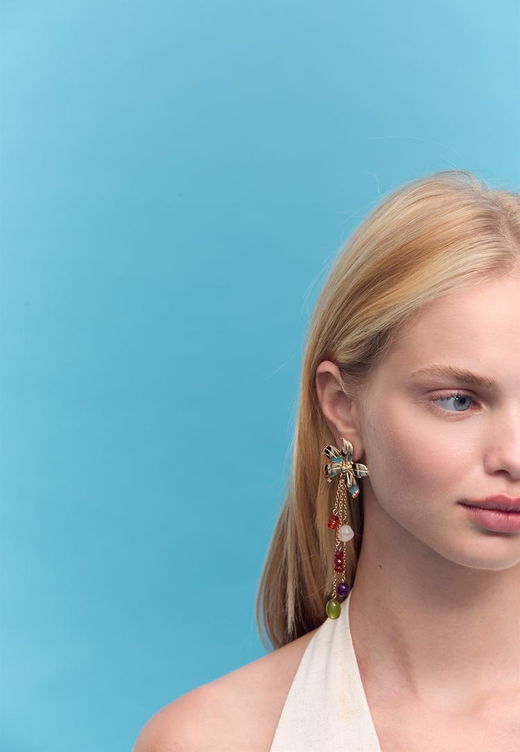 beaded flower earrings