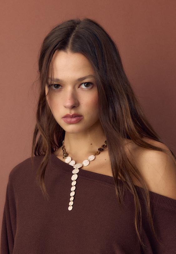 collar lariat textura esmaltada