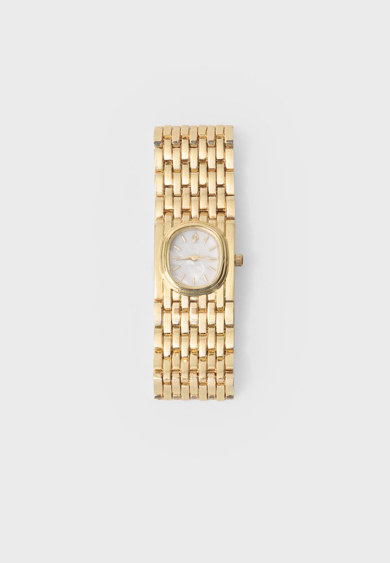 Wide chain watch — Gold