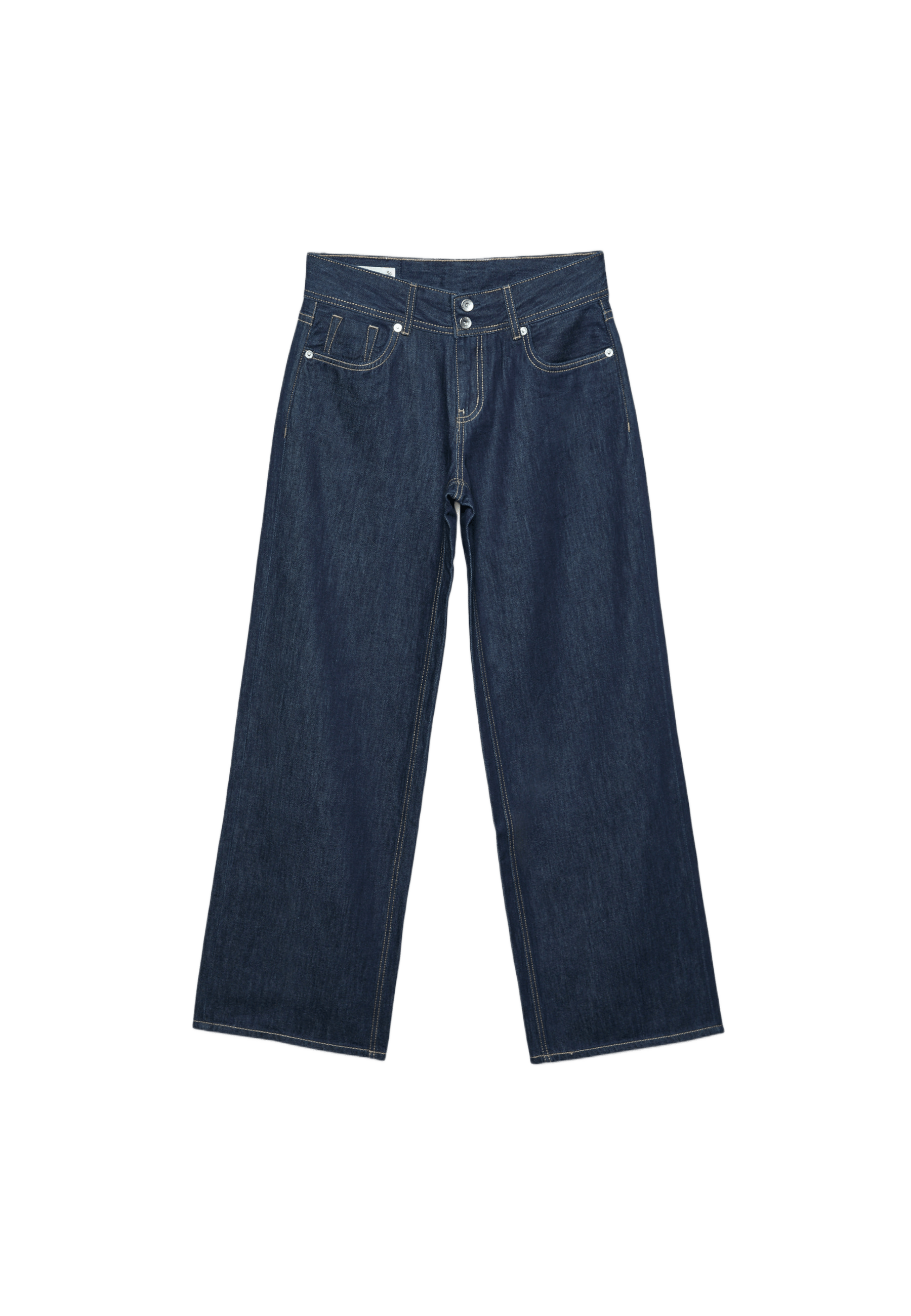 Düşük bel çift düğmeli jean - Görsel 10