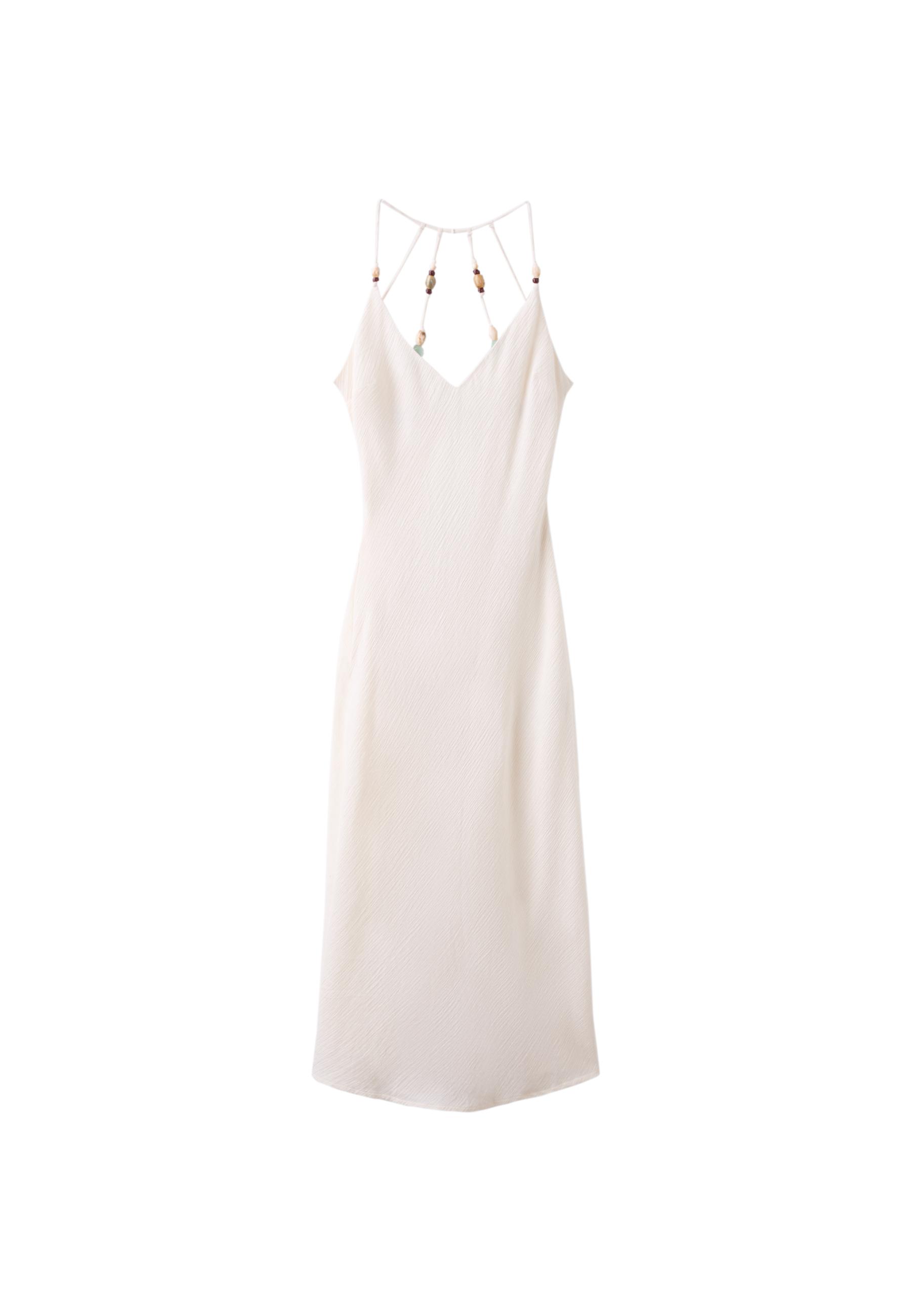 Embellished back shift dress — Stone