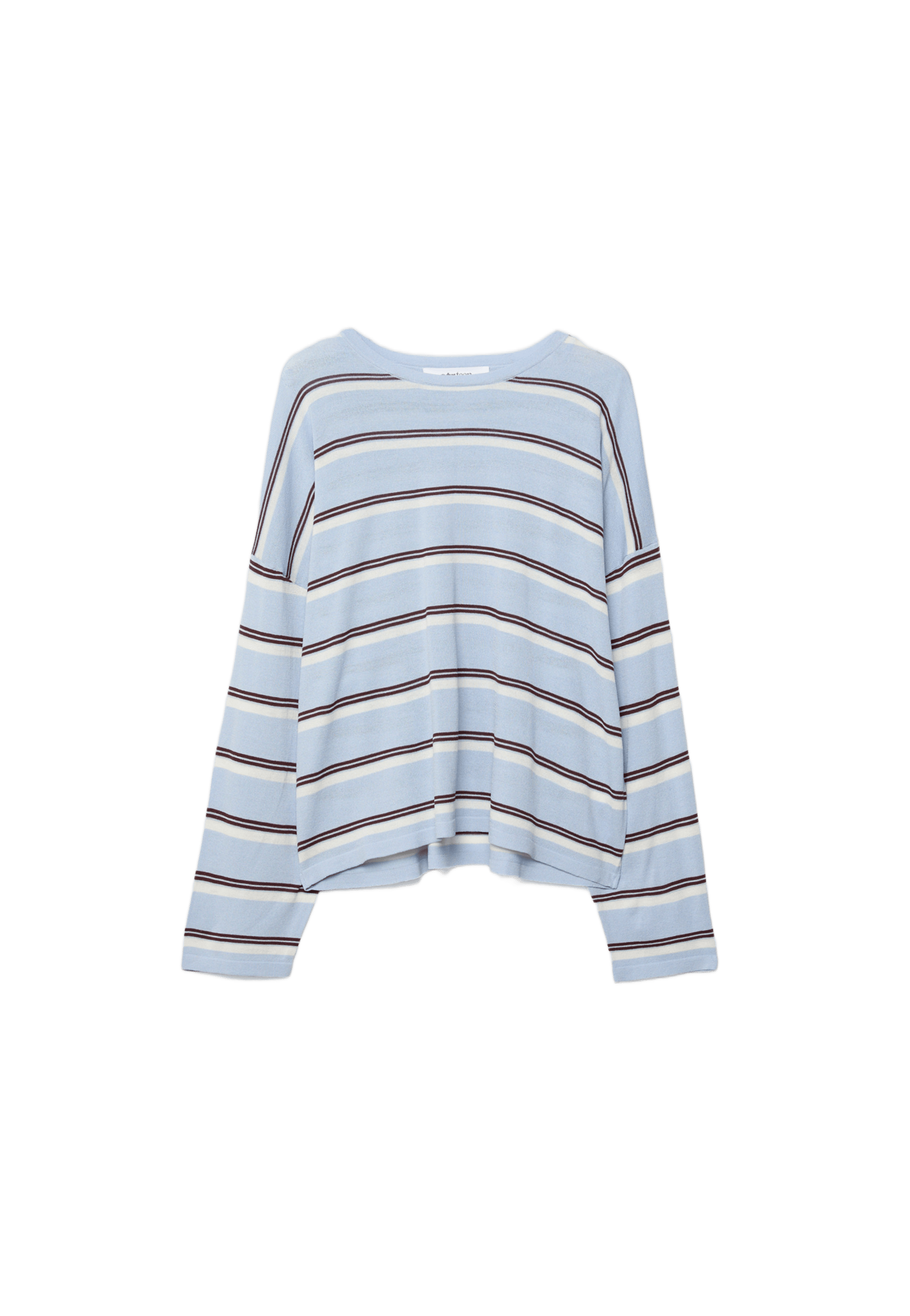 Fine knit striped jumper — Sky blue
