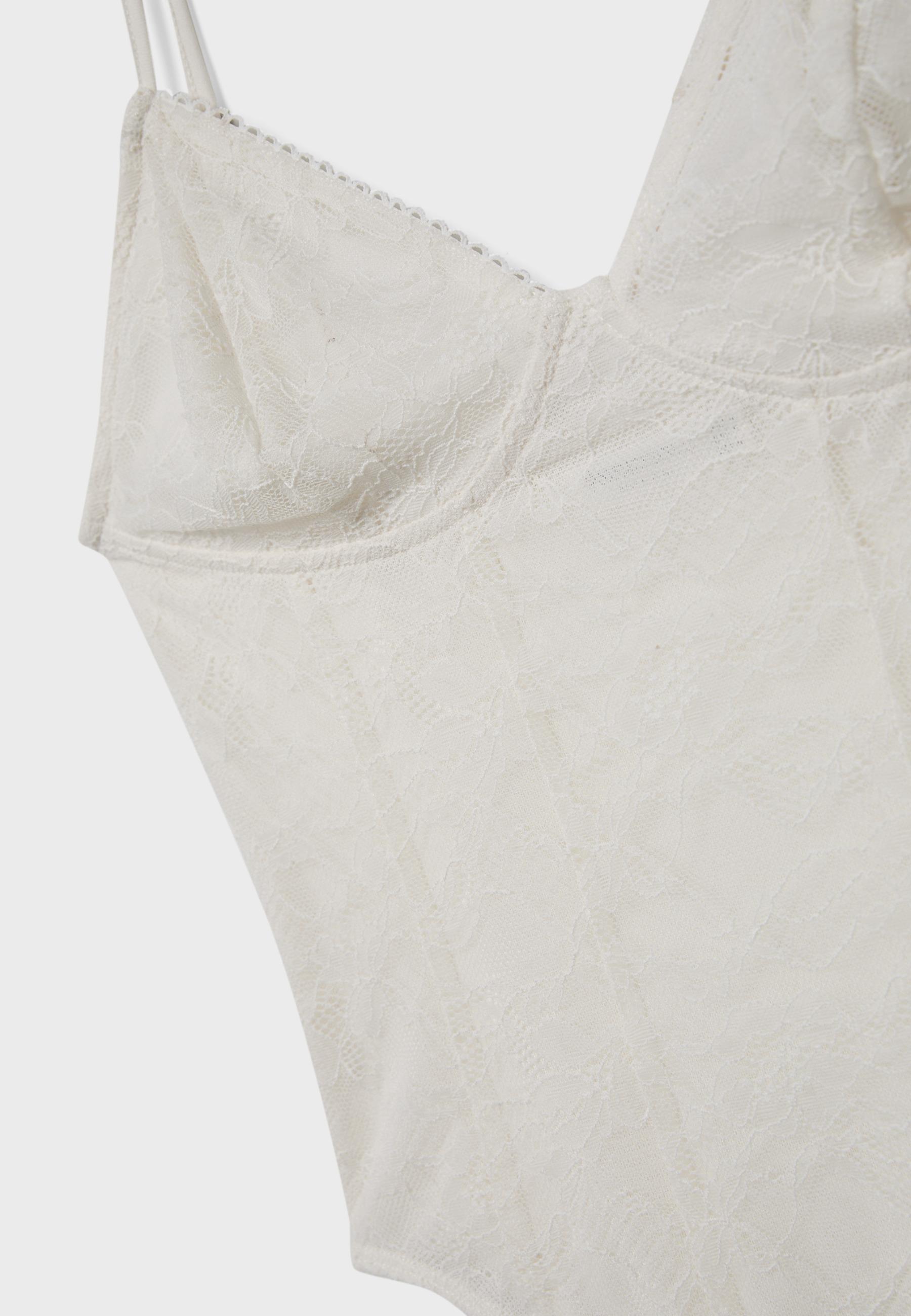 Lace strap bodysuit — Vanilla